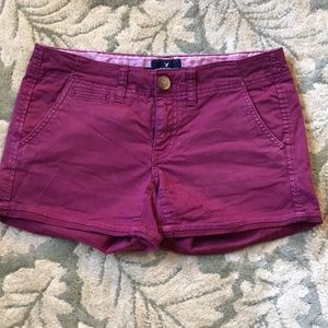 Burgundy Shortie Shorts American Eagle WM Sz 4
